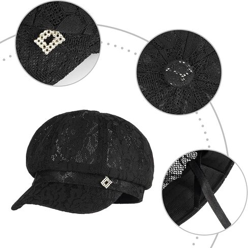 Women Summer Fall Lace Newsboy Hat Paperboy Painter Cap Visor Beret in Kuwait