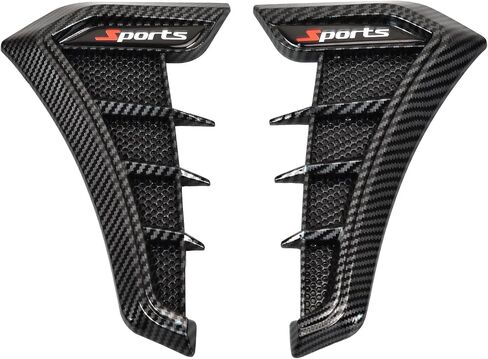 Universal Car Fender Side Vents, Air Flow Intake Hole Grille ， Side Marker Air Wing Vent Trim Cover ， Fender Decorative Spoiler。The Whole Back is Double-Sided Glue (Black) in Kuwait