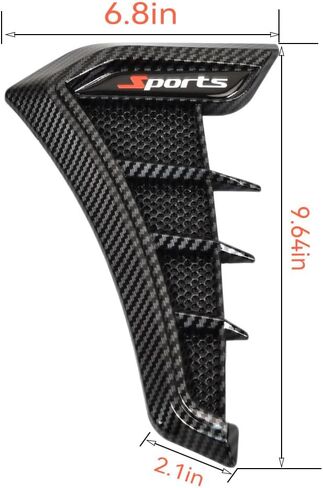 Universal Car Fender Side Vents, Air Flow Intake Hole Grille ， Side Marker Air Wing Vent Trim Cover ， Fender Decorative Spoiler。The Whole Back is Double-Sided Glue (Black) in Kuwait