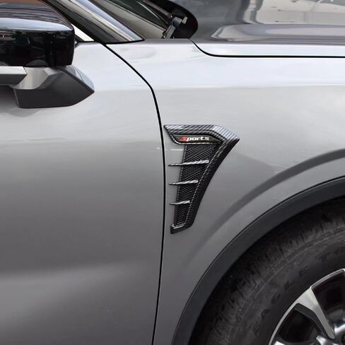 Universal Car Fender Side Vents, Air Flow Intake Hole Grille ， Side Marker Air Wing Vent Trim Cover ， Fender Decorative Spoiler。The Whole Back is Double-Sided Glue (Black) in Kuwait
