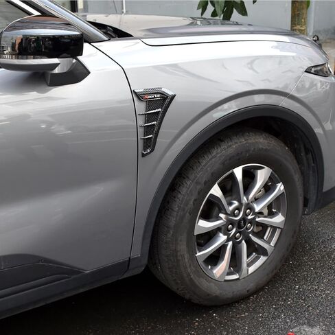 Universal Car Fender Side Vents, Air Flow Intake Hole Grille ， Side Marker Air Wing Vent Trim Cover ， Fender Decorative Spoiler。The Whole Back is Double-Sided Glue (Black) in Kuwait