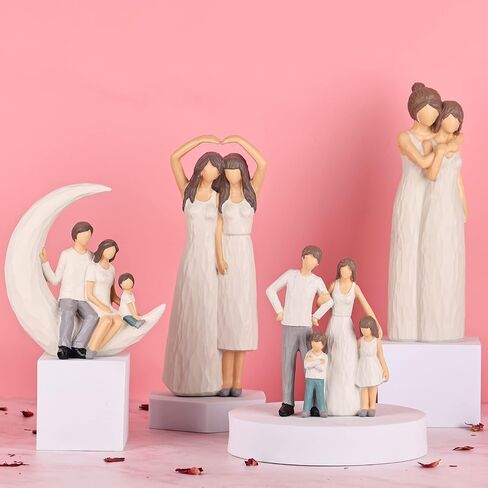 LCCCK Mother Daughter Figurines Give Mom Gifts, Mother Daughter Hugging Figurines Bride Gifts, Meaningful Sentimental Gifts for Mom, Mother's Day Grandma Birthday Gifts Sculpted Hand-Painted Statue in Saudi Arabia