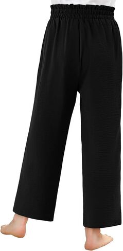Yoklass Girls Casual Pants High Waist Wide Leg Flowy Loose Long Trousers 4-14 Years in Saudi Arabia