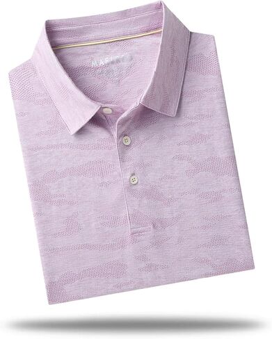 M MAELREG Golf Shirts for Men Short Sleeve Heather Jacquard Textured Stretch Moisture Wicking Performance Mens Polo Shirts in Saudi Arabia