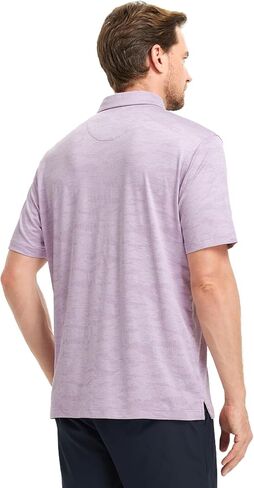 M MAELREG Golf Shirts for Men Short Sleeve Heather Jacquard Textured Stretch Moisture Wicking Performance Mens Polo Shirts in Saudi Arabia