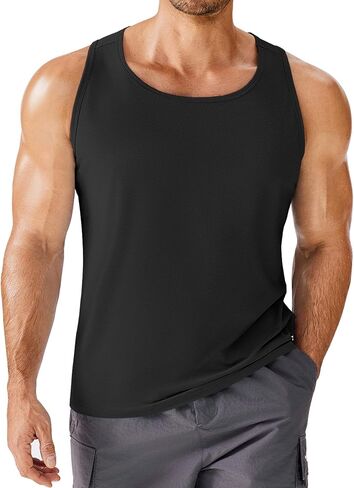 PINSPARK Beach Tank Tops for Men Summer Quick Dry Sleeveless Gym Workout Shirts Mens Athletic Running Tank Top UPF 50+ in Saudi Arabia