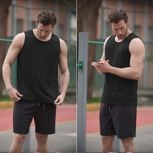 PINSPARK Beach Tank Tops for Men Summer Quick Dry Sleeveless Gym Workout Shirts Mens Athletic Running Tank Top UPF 50+ in Saudi Arabia
