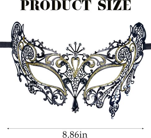 RhinestoneMasquerade Mask for Women - Antique Venetian Mask 2025 Mardi Gras Face Accessory for Woman in Kuwait