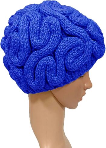 Knitted Crochet Men Women's Novelty Brain Beanies Knit Hats Unique Halloween Thinking Cap in Saudi Arabia