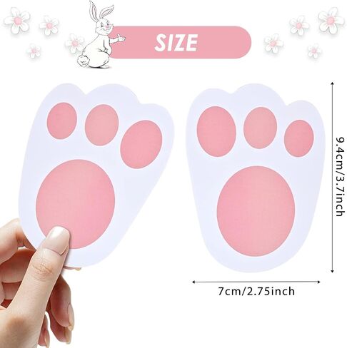 AhfuLife Easter Egg Hunt Signs Decorations Set for Kids, 9pcs Easter Bunny Chick Paper Signs Clues and 20pcs Bunny Paw Print Decorations for Outdoor Yard Home Garden Spring Lawn Party in Saudi Arabia