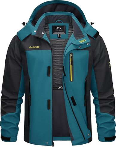 TACVASEN Mens Rain Jackets Water Resistant With Hood Windbreaker Lightweight Zip Jacket Climbing Fishing with Pockets in Saudi Arabia