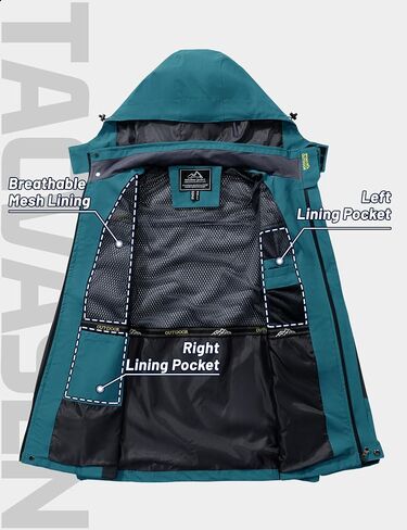 TACVASEN Mens Rain Jackets Water Resistant With Hood Windbreaker Lightweight Zip Jacket Climbing Fishing with Pockets in Saudi Arabia