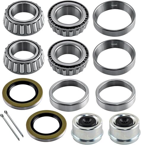 4 Sets 15123/245 25580/20 Trailer Bearing Kits for 5200-6000 lbs Axle, Trailer Axle Bearing Kit with 2.44" Dust Cap, Grease Seal, Cotter Pin, Rotating Quiet and High-Speed Trailer Bearing in Kuwait