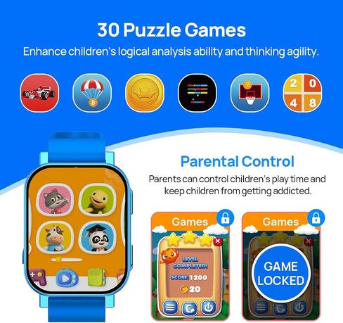 Kids Smart Watch Toys with 30 Games Alarm Camera Video Recorder Music Calculator Calendar Flashlight Stopwatch Pedometer Gift Toys for 3-12 Years Old Boys and Girls, Pink in Saudi Arabia