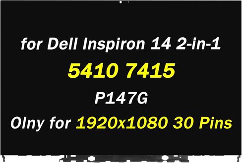 بديل شاشة 14.0 بوصة لجهاز Dell Inspiron 14 5410 7415 2 في 1 P147G P147G001 FHD 1920x1080 40pins LED شاشة LCD تعمل باللمس مع إطار (فقط لـ 40 دبوس) in Kuwait