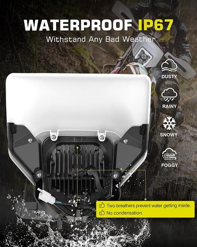Dirt Bike Headlight 3200LM LED Motocross Headlight with DRL Fit For Husqvarna 2017-2023 FE250 FE350 FE450 FE501 FE501S FE701SM TE150 TE250i TE300i TX125 FC250 Pit Bike Enduro Motorcycle Black in Saudi Arabia