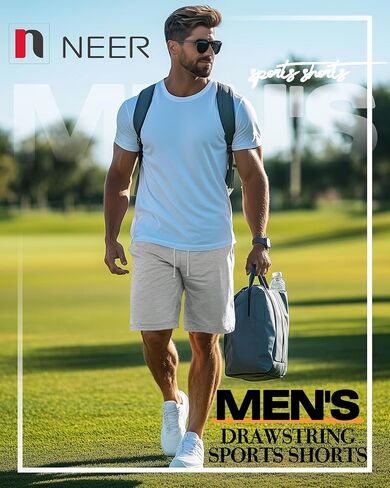 Neer 3 Pack Men's Basketball Shorts Drawstring Athletic Loose Gym Cotton Workout Summer Casual Running Pants with Pockets in Saudi Arabia