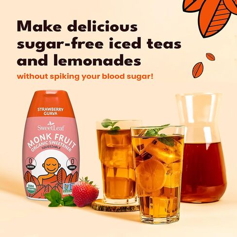 SweetLeaf Lemonade Liquid Monk Fruit - Monk Fruit Liquid Sweetener Drops, Organic Monk Fruit Extract, Zero Calorie Sweetener, Sugar Free, Keto Friendly, Erythritol Free - 1.7 Fl Oz in Saudi Arabia