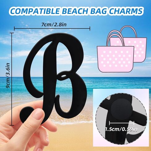 Letter Charms for Bogg Bag, Decorative Alphabet Lettering Insert Accessories for Tote Handbag Beach Bag in Kuwait