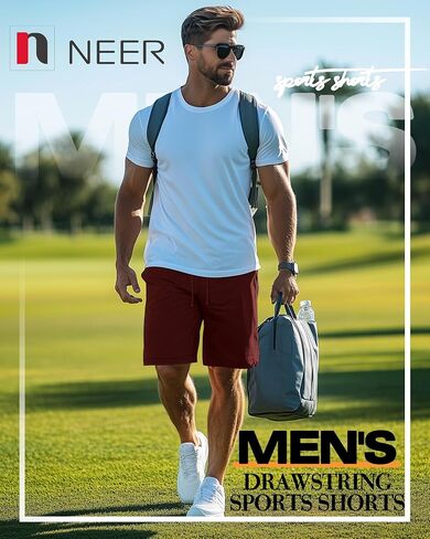 Neer 3 Pack Men's Basketball Shorts Drawstring Athletic Loose Gym Cotton Workout Summer Casual Running Pants with Pockets in Saudi Arabia