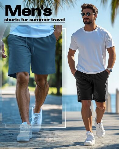 Neer 3 Pack Men's Basketball Shorts Drawstring Athletic Loose Gym Cotton Workout Summer Casual Running Pants with Pockets in Kuwait
