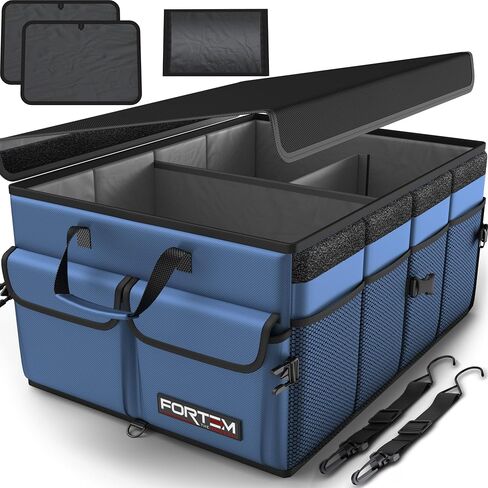 منظم Trunk Trunk Car Fortem ، منظم سيارات الدفع الرباعي متعددة المقصورة القابلة للطي ، تخزين قابلة للطي لإكسسوارات السيارات للنساء ، 600D Oxford ، قاع غير قاطع ، ضمان الأشرطة ، الغطاء الناعم (50 لتر) in Kuwait