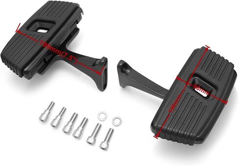 Kahuna Rear Passenger Footboards Fit for Harley Touring Rubber Floorboard Road Street Electra Glide Road King 1993-2025 (Black - Passenger) in Saudi Arabia