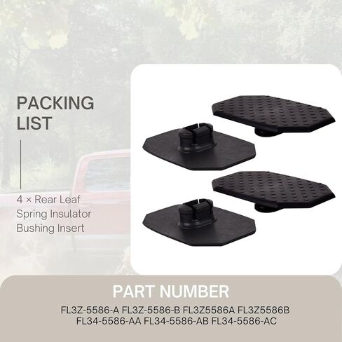 Leaf Spring Insulator Bushings Insulator Inserts Spring Pad Insert Compatible with Ford F-150 2015-2020 Replacement Parts FL3Z-5586-A FL3Z5586A FL3Z-5586-B FL3Z5586B (Black) in Kuwait