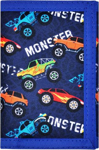Kids Wallet for Boys Trifold Wallet with Keychain Holder and Zippered Coin Pocket Durable Boy Wallets for Kids Ages 4-16, Boys Wallet Gift Blue Car in Kuwait