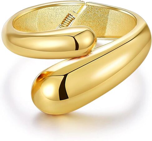 Gold Cuff Bangle Bracelets For Women Gold Polished Thick Waterdrop Bangle Statement Bracelets Chunky Jewelry for Women in Saudi Arabia