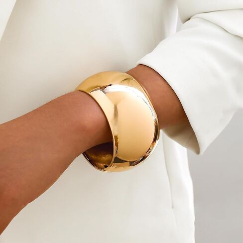 Gold Cuff Bangle Bracelets For Women Gold Polished Thick Waterdrop Bangle Statement Bracelets Chunky Jewelry for Women in Saudi Arabia