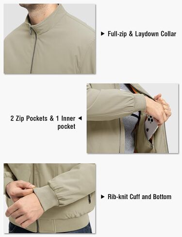 TBMPOY Men's Winter Lightweight Bomber Jackets Water Resistant Fall Casual Windbreakers Quilted Full Zip Windproof Work Coats in Saudi Arabia