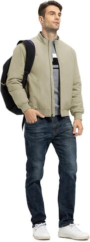 TBMPOY Men's Winter Lightweight Bomber Jackets Water Resistant Fall Casual Windbreakers Quilted Full Zip Windproof Work Coats in Saudi Arabia
