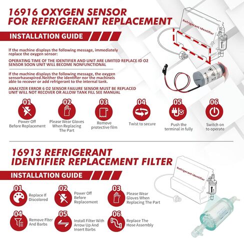 16916 O2 Sensor Replacement w/Black Terminals & 16913 Filter – Direct Fit for R-1234yf, 16990/16995 & AC1234-4/6/9 (Automotive Oxygen Sensor) in Saudi Arabia