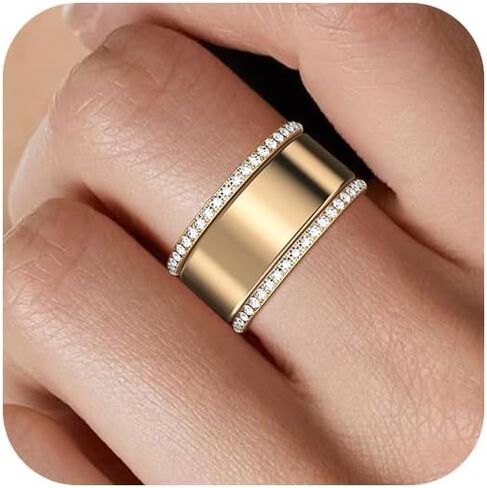 2-Pack 14K Gold Plated Stacking Rings for Oura Ring Gen 4/Oura Ring Gen 3, Cubic Zirconia Simulated Diamond Oura Stack Rings for Women in Kuwait