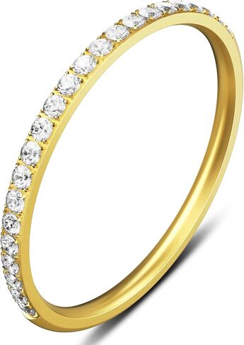 2-Pack 14K Gold Plated Stacking Rings for Oura Ring Gen 4/Oura Ring Gen 3, Cubic Zirconia Simulated Diamond Oura Stack Rings for Women in Kuwait