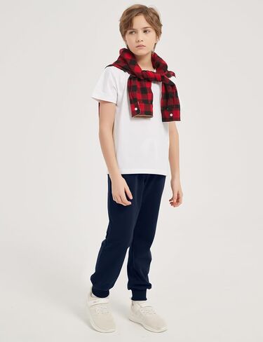 Flygo 3 Pack Boys Sweatpants Kids Active Joggers Athletic Casual Basic Pull On Pants with Pockets Drawstring in Saudi Arabia