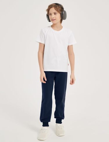 Flygo 3 Pack Boys Sweatpants Kids Active Joggers Athletic Casual Basic Pull On Pants with Pockets Drawstring in Saudi Arabia