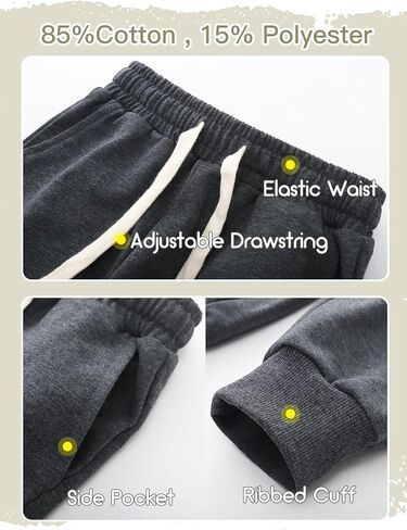 Flygo 3 Pack Boys Sweatpants Kids Active Joggers Athletic Casual Basic Pull On Pants with Pockets Drawstring in Saudi Arabia