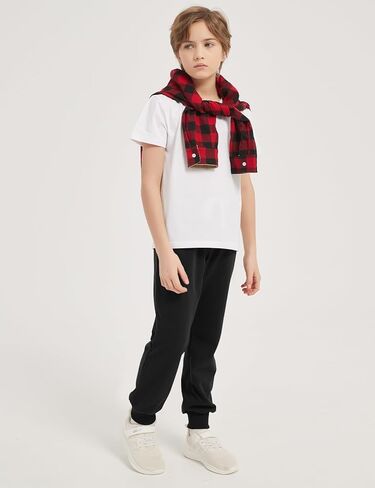 Flygo 3 Pack Boys Sweatpants Kids Active Joggers Athletic Casual Basic Pull On Pants with Pockets Drawstring in Saudi Arabia