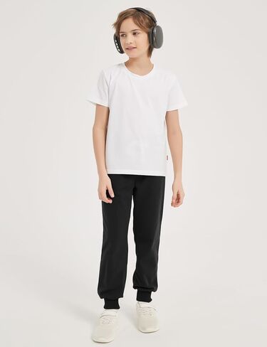 Flygo 3 Pack Boys Sweatpants Kids Active Joggers Athletic Casual Basic Pull On Pants with Pockets Drawstring in Saudi Arabia