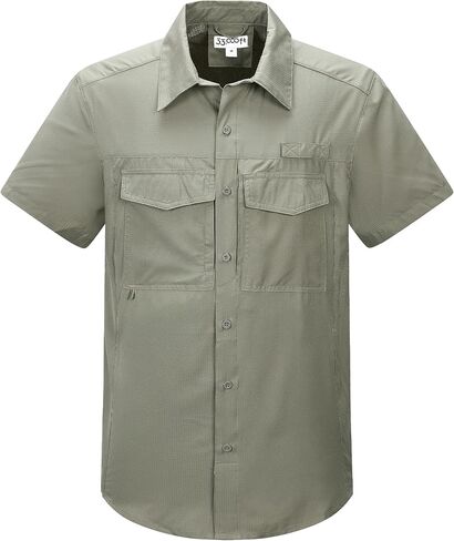 33,000ft Men's Fishing Shirts Lightweight Cool Quick Dry Sun Protection UV Short Sleeve Shirt for Casual Hiking Safari Travel in Saudi Arabia