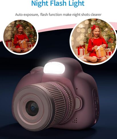 Upgarded Kids Camera, 4K Digital Camera for Kids with Shutter AF, Rotable Zoom Lens, Video Camera Toy for 8-12 Years Old Boys Girls, Best Christmas Birthday Gifts, with 64G SD Card in Kuwait