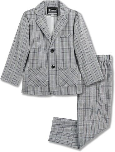 LOLANTA Boys Casual Suits Wedding Outfits Kids 2 Piece Gentleman Blazer and Pants Set Dresswear in Kuwait