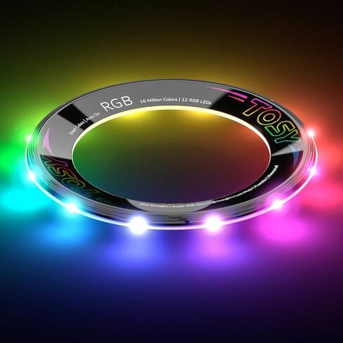 TOSY Flying Ring - 16 Million Color RGB or 12 LEDs, Super Bright, Lost Mode, Auto Light Up, Safe & Soft, Waterproof, Lightweight Frisbee, Birthday, Camping & Outdoor/Indoor Gift Toy for Boy/Girl/Kid in Kuwait
