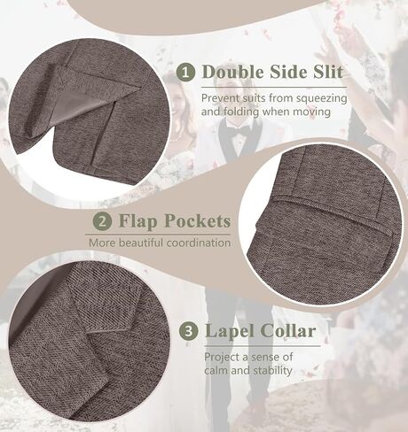 فتى يناسب Tweed Herringbone 5 قطع بدلات لـ Teen Boy Blazer Vest Pant Suit Tuxedo مجموعة مع ربطة عنق in Kuwait