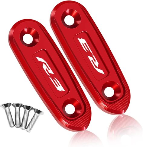 MFGZD Motorcyle Mirror Block Off Base Plate,2 PCS CNC Aluminum Fit for R3 R15 Mirror Block Off Plates Compatible with Yamaha YZF-R3 2019-2025 / R15 V3 2018-2025 (Black, R3) in Saudi Arabia