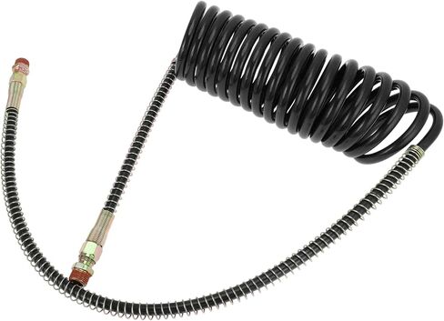 Motoforti Air Brake Hose Oil Cooler Coiled Long Tail Line 18 Circle Brake Coil Cable for Trucks Tractors Assembly with 1/2" NPT Fitting 15 ft Brass Nylon Yellow in Saudi Arabia