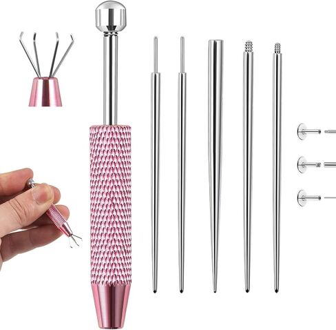 Piercing Ball Grabber Tool for Changing Jewelry - 16G 18G Flat Back Earring Insertion Applicator Tool Piercing Taper Changing Tool Ear Nose Lip Piercing Needle Kit Piercing Taper Insertion Removal Tool in Saudi Arabia