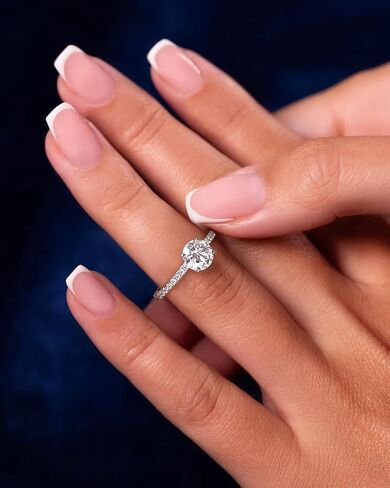 1.2 CT خواتم المشاركة Moissanite للنساء D Color VVS1 Clarity 925 Sterling Silver Round Cut Halo Moissanite Wedding Breath Rings Size 4-10 in Kuwait